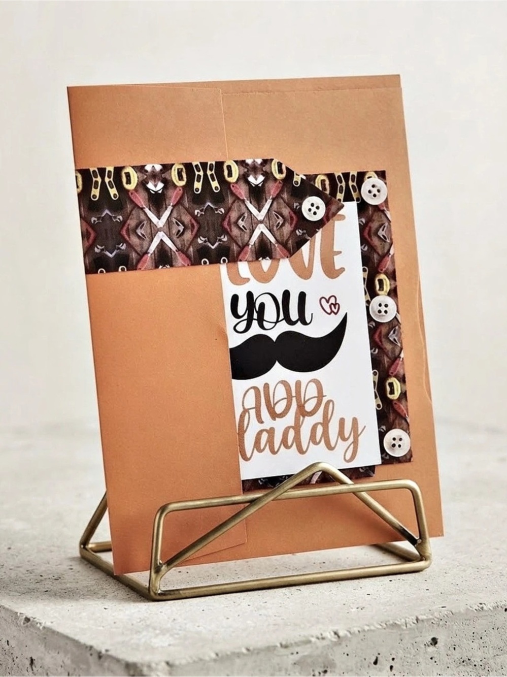 Decorative Love You Dad Gift Card in Brown & Multicolor